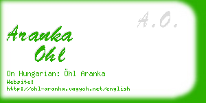 aranka ohl business card