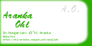 aranka ohl business card